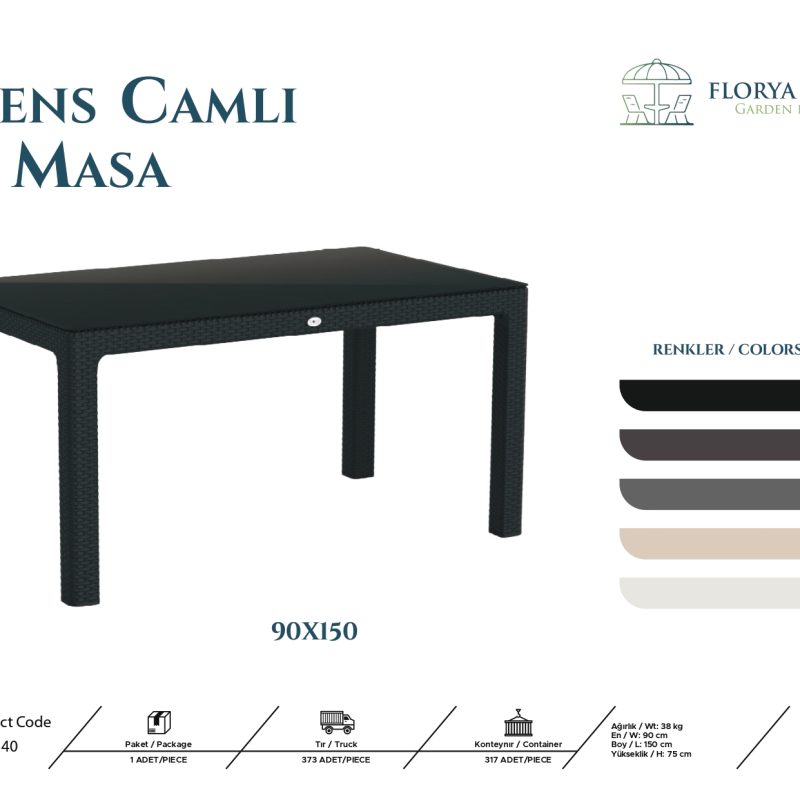 Valens Camlı Masa