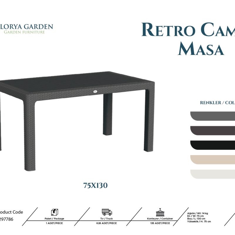 Retro Camsız Masa