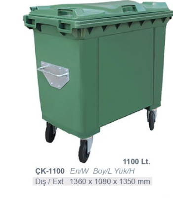 ÇK-1100 1100 Litre Çöp Konteyneri çöp kovası konteyneri