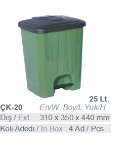 ÇK-20 25 Litre Pedallı Çöp Kovası çöp kovası konteyneri