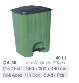 ÇK-30 40 Litre Pedallı Çöp Kovası çöp kovası konteyneri