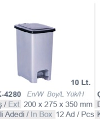 ÇK-4280 10 Litre Pedallı Çöp Kovası çöp kovası konteyneri