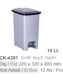 ÇK-4281 15 Litre Pedallı Çöp Kovası çöp kovası konteyneri