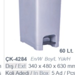 ÇK-4284 60 Litre Pedallı Çöp Kovası çöp kovası konteyneri