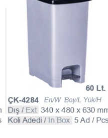 ÇK-4284 60 Litre Pedallı Çöp Kovası çöp kovası konteyneri