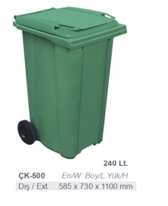 ÇK-500 240 Litre Tekerlekli Çöp Konteyneri çöp kovası konteyneri