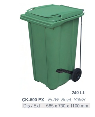 ÇK-500 PX 240 Litre Pedallı Konteyner çöp kovası konteyneri