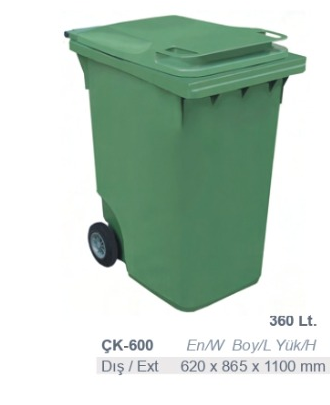 ÇK-600 360 Litre Tekerlekli Çöp Konteyneri çöp kovası konteyneri