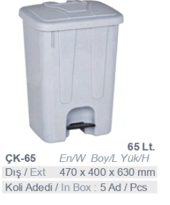 ÇK-65 65 Litre Pedallı Çöp Kovası çöp kovası konteyneri